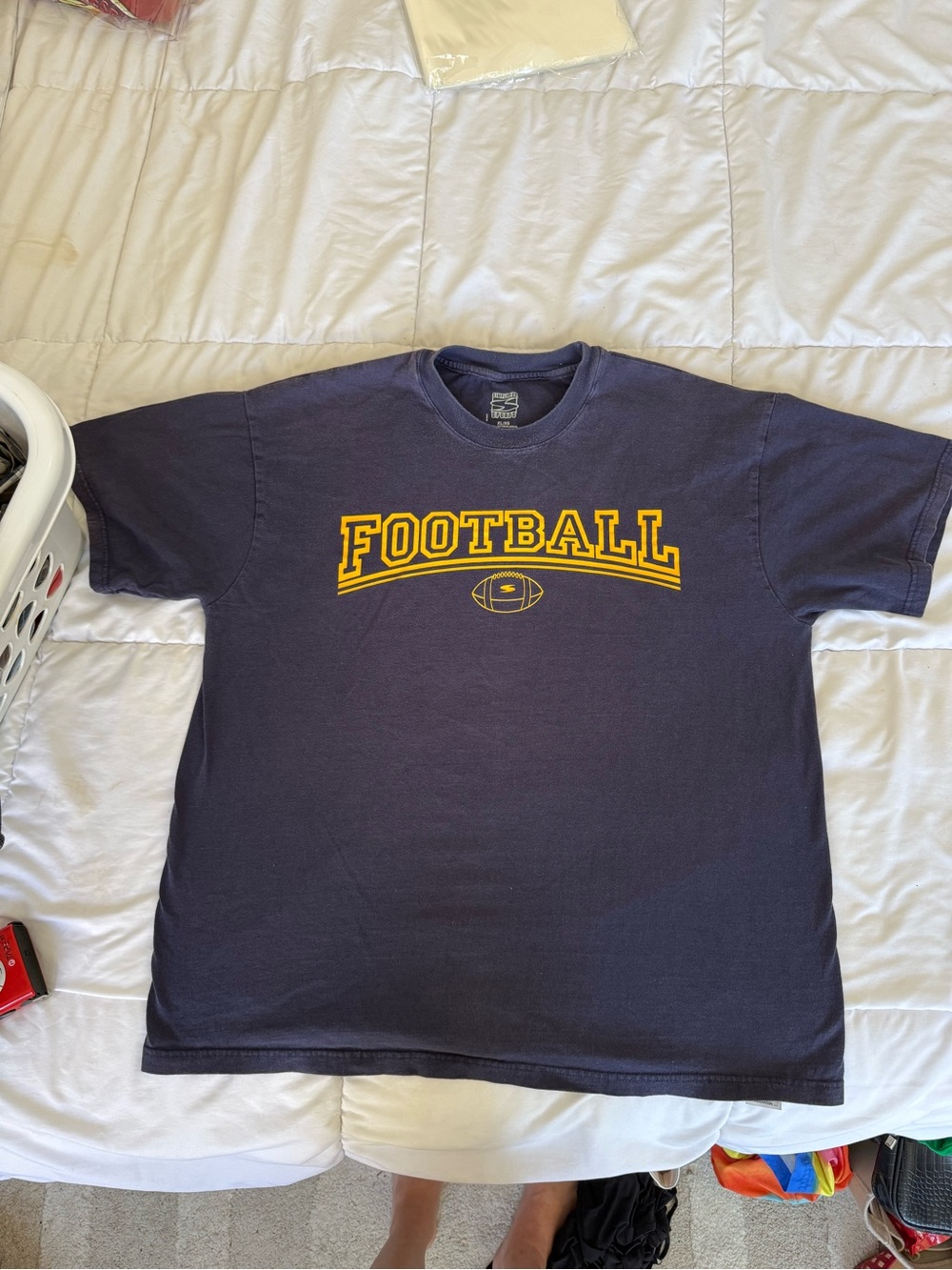 Men's Navy Blue Football Graphic Tee - Unbranded